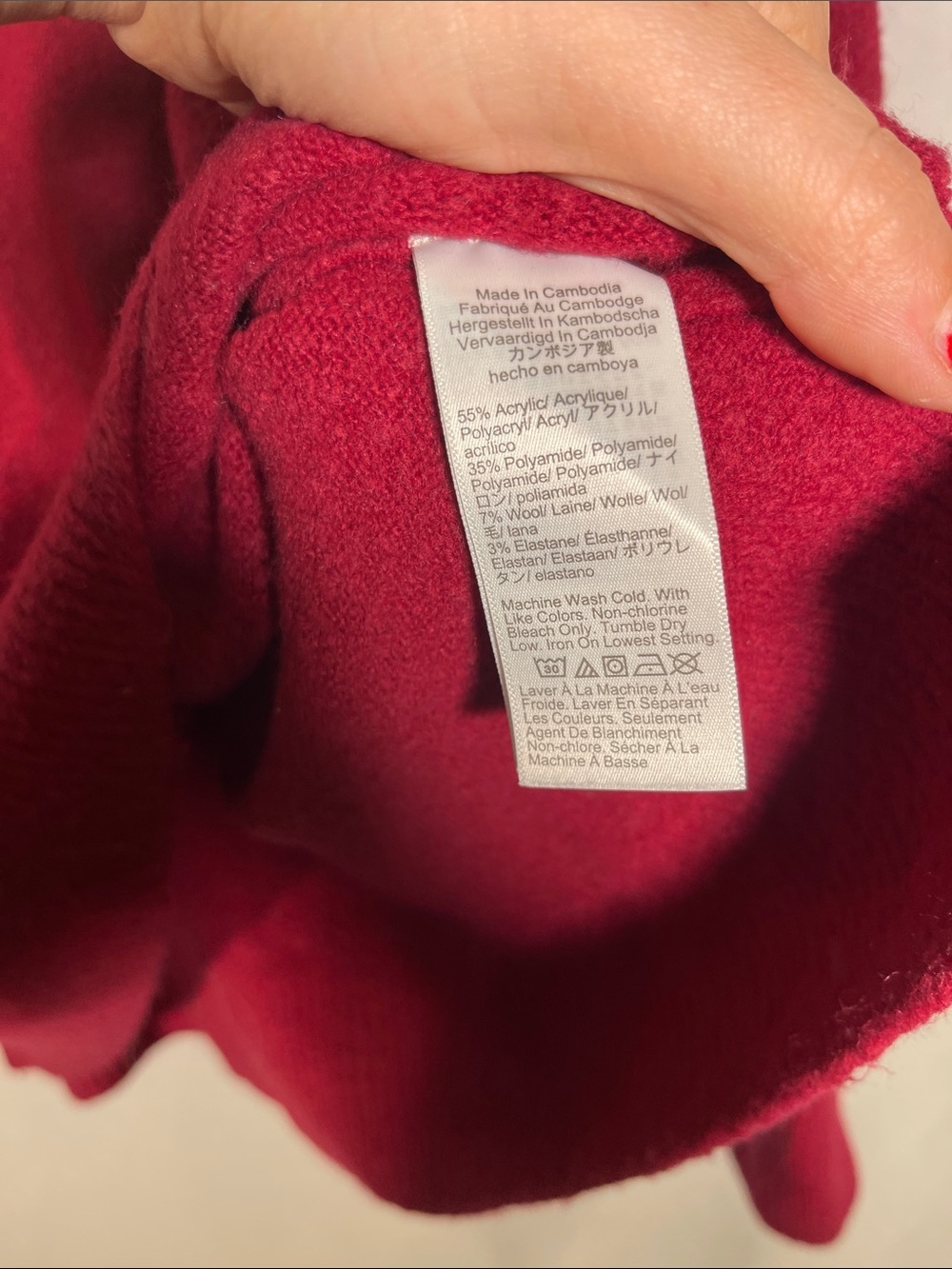 J. CREW WOMENS EXTRA SOFT V NECK POLO SWEATER RED BERRY XL CE966 - Picture 4 of 6